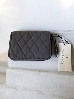 Vera Bradley RFID Small Zip-Around Wallet in Carbon Gray